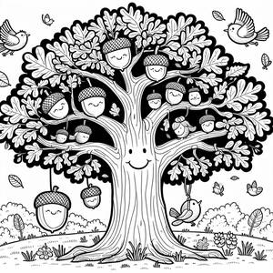 Freundliche Eichenmalvorlage