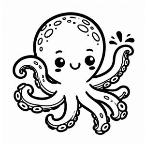 Page à Colorier de la Pieuvre Amicale