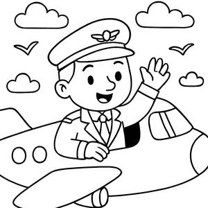 Freundlicher Pilot Malvorlage