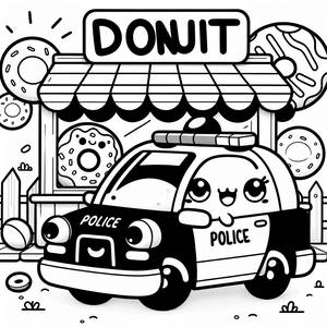Раскраска Дружелюбного Полиции Автомобиля