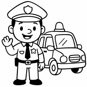 Freundlicher Polizeibeamter Ausmalbild