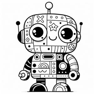 Freundlicher Roboter Ausmalbild