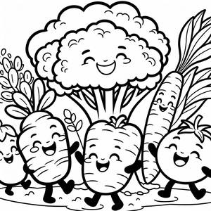 Freundliche Gemüsegarten Malvorlage