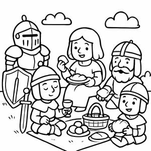 Freundliche Krieger Picknick Malvorlage