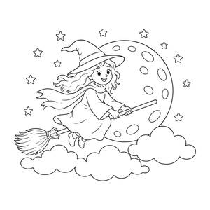Friendly Witch Coloring Page