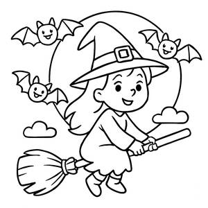 Friendly Witch Coloring Page