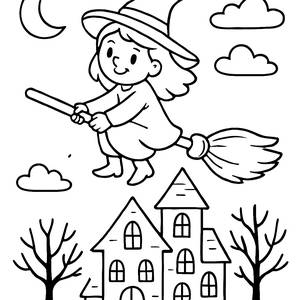 Freundliche Hexe Ausmalbild