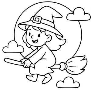 Page à Colorier de la Sorcière Amicale