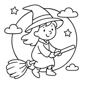 Freundliche Hexe Malvorlage