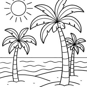 Malvorlage Spaß am Strand