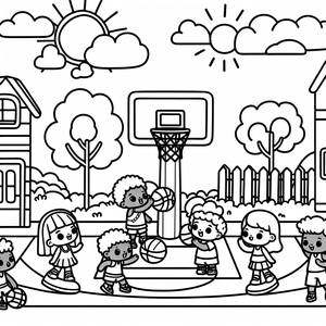 Page à Colorier de Basketball Amusante pour Enfants