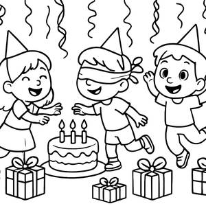 Веселая Раскраска на Тему Дня Рождения