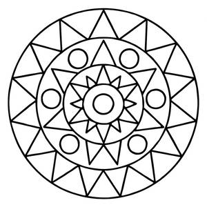 Divertida Página para Colorir Mandala Geométrica