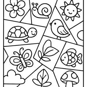 Spaßige Geometrische Formen Ausmalbild