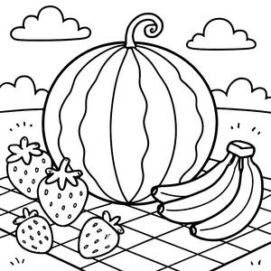 Fun Picnic Scene Coloring Page