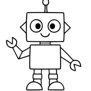 Fun Robot Coloring Page - Shapes Galore!