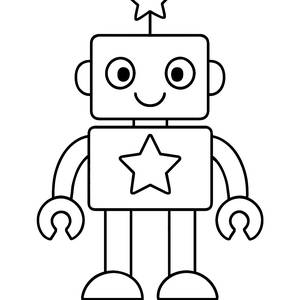 Fun Robot Coloring Page: Shapes Galore!
