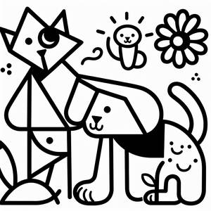 Spaßige Tier-Malvorlage aus Formen