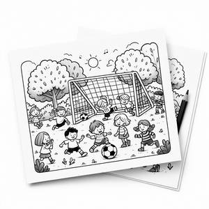 Веселая Раскраска Футбольного Мира для Детей