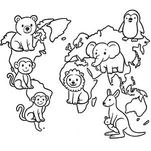 Divertida Página para Colorir do Mapa Mundial