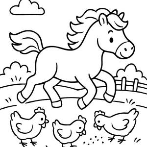 Ausmalbild von Galoppierendem Pferd