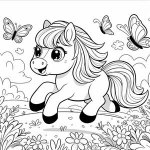 Page à Colorier de Cheval Galopant