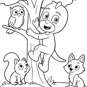 Раскраска: Гекко Лезет на Дерево