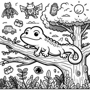 Page à Colorier de l'Aventure de Gekko Super-Héros