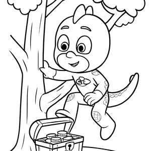 Раскраска: Поиск Сокровищ Гекко