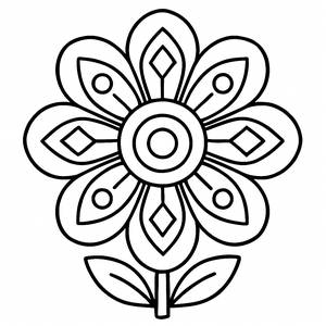 Geometrische Blumen Malvorlage