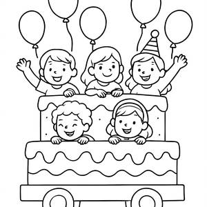 Giant Cake Parade Float Coloring Page