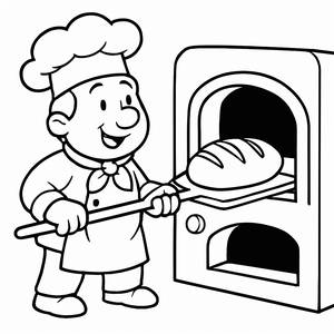 Happy Baker Coloring Page