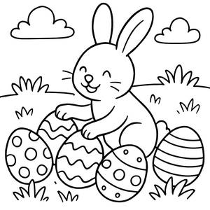 Fröhliche Hase Ostern Malvorlage