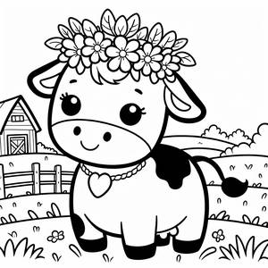 Happy Cow Coloring Page
