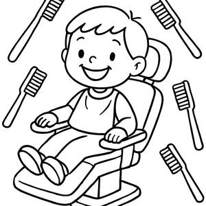Page à Colorier du Dentiste Heureux