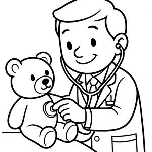 Happy Doctor Coloring Page