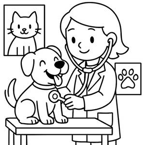 Happy Dog Coloring Page for Kids