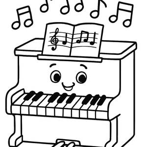 Glückliche Tasten Klavier Malvorlage