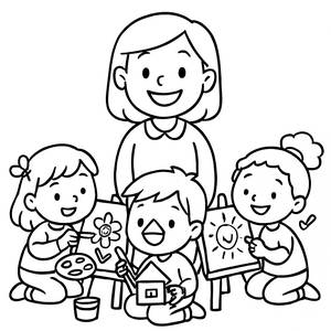 Happy Teacher Coloring Page