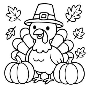 Fröhliche Truthahn Malvorlage für ein tolles Erntedankfest!