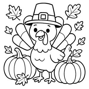 Glücklicher Truthahn Malvorlage