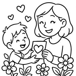 Pagina da Colorare per la Festa della Mamma