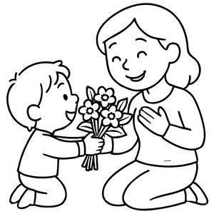 Pagina da Colorare per la Festa della Mamma