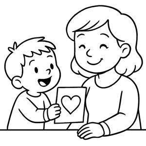 Heartwarming Mother's Day Coloring Page