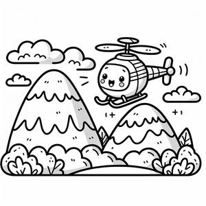 Página para Colorir Helicóptero de Resgate