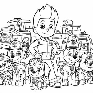 Heroische Paw Patrol Team Malvorlage
