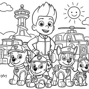 Heroisches Paw Patrol Team Malvorlage