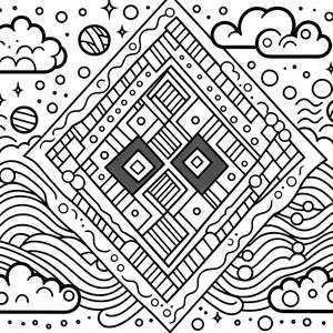 Interlocking Diamonds Coloring Page