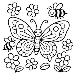 Intricate Butterfly Coloring Page