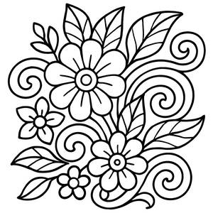 Intricate Floral Zentangle Coloring Page